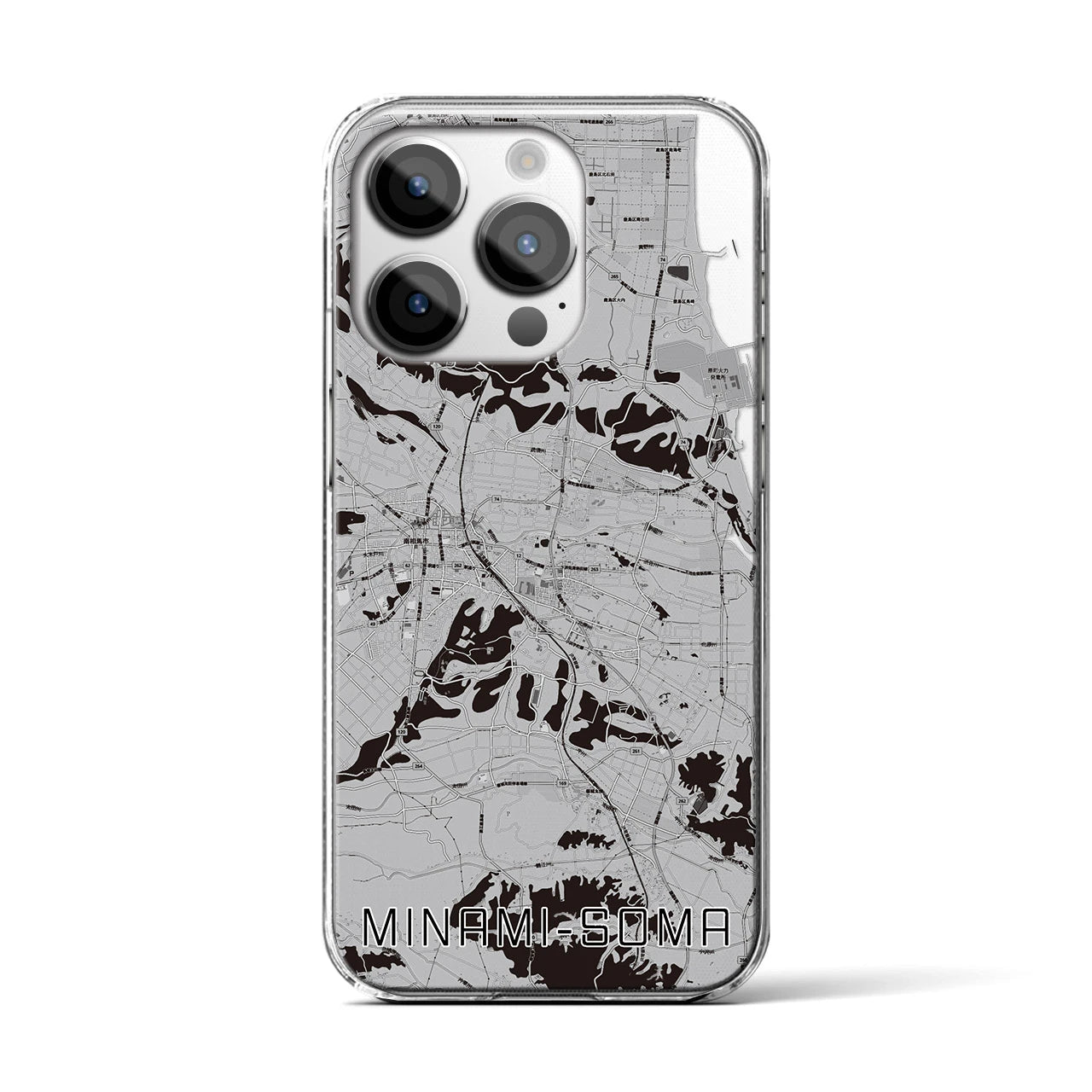 【南相馬(福島県)】地図柄iPhoneケース(クリアタイプ)