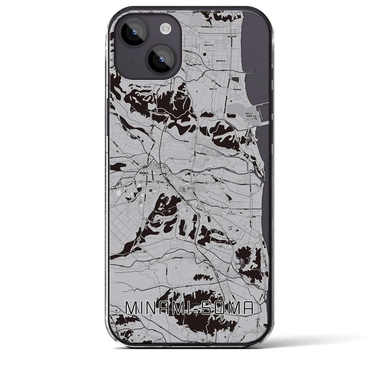 【南相馬(福島県)】地図柄iPhoneケース(クリアタイプ)