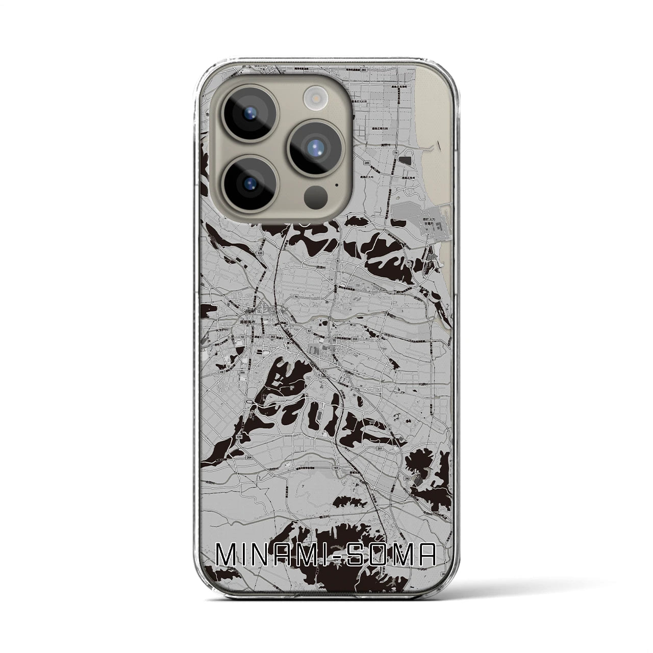 【南相馬(福島県)】地図柄iPhoneケース(クリアタイプ)