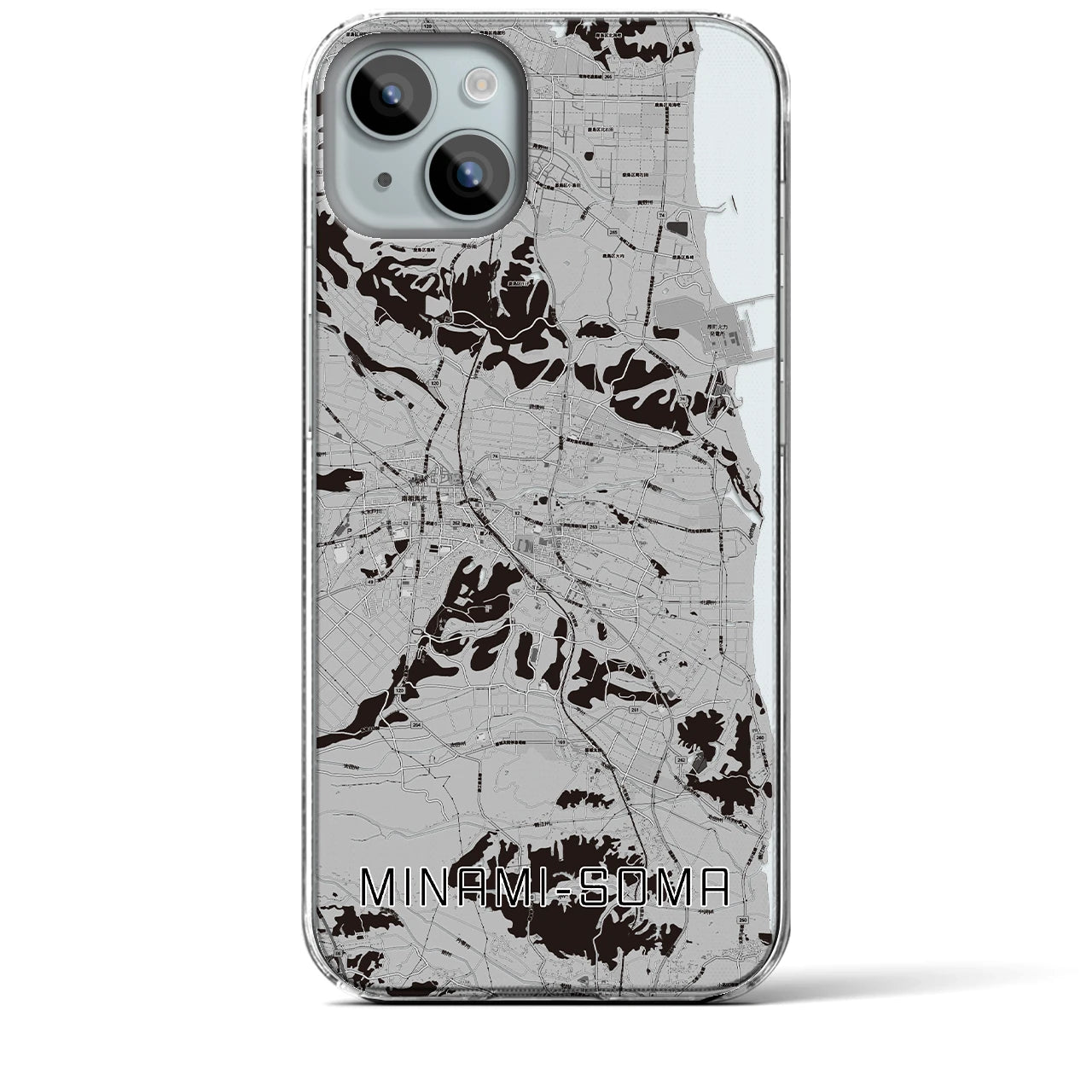 【南相馬(福島県)】地図柄iPhoneケース(クリアタイプ)