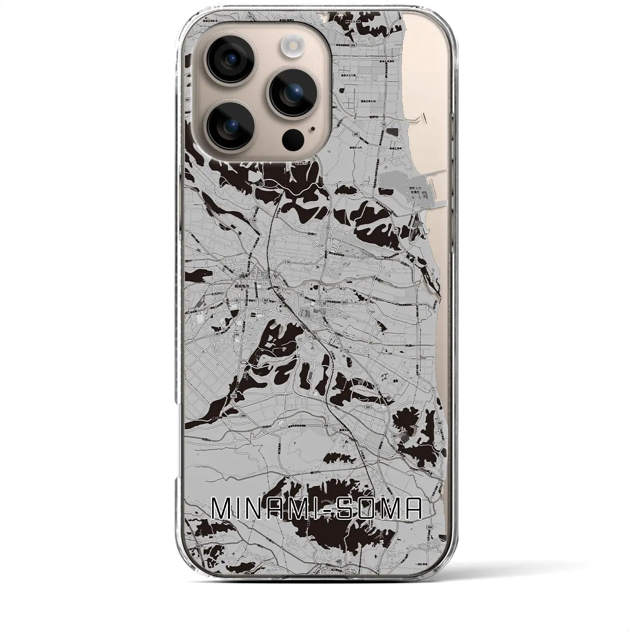 【南相馬(福島県)】地図柄iPhoneケース(クリアタイプ)