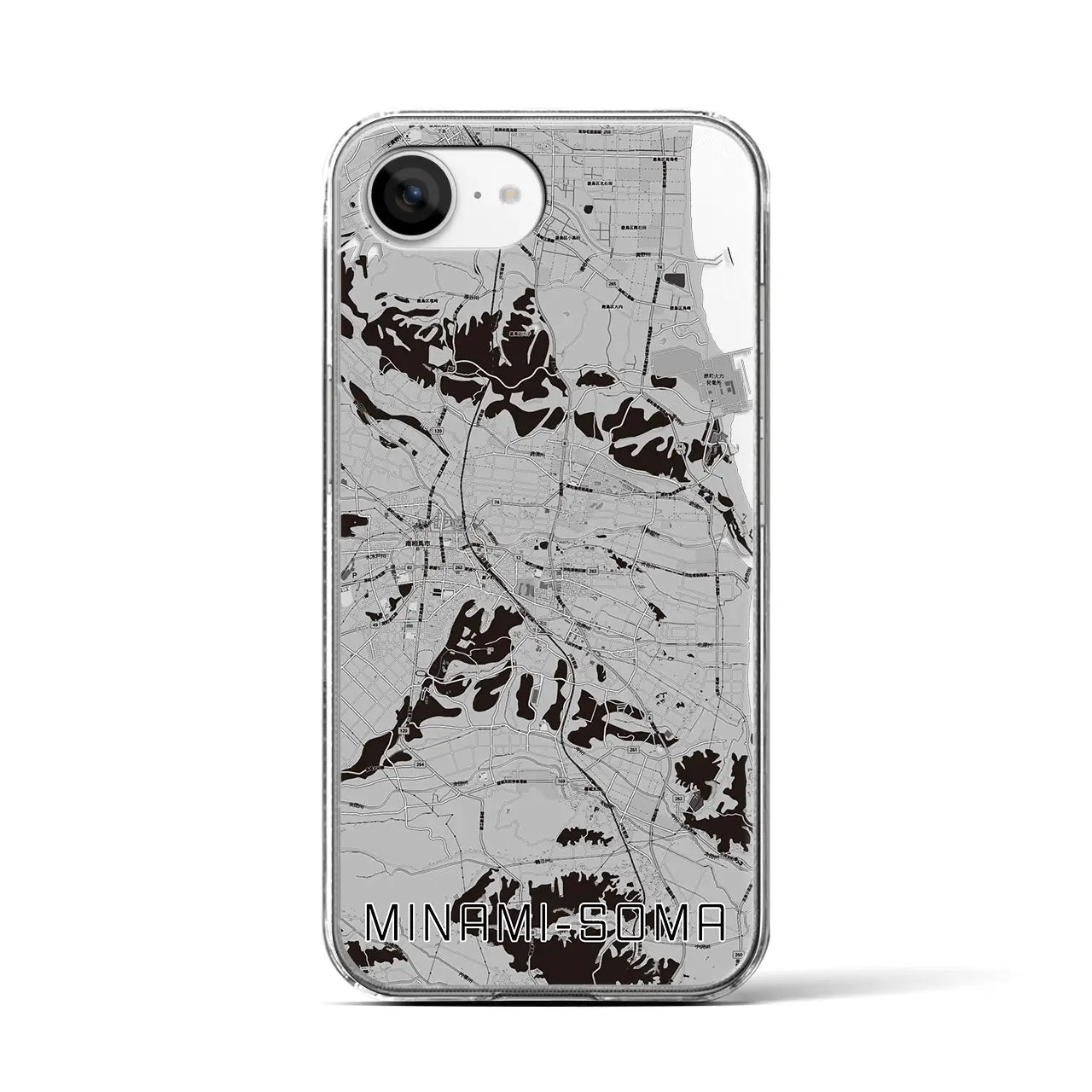 【南相馬(福島県)】地図柄iPhoneケース(クリアタイプ)