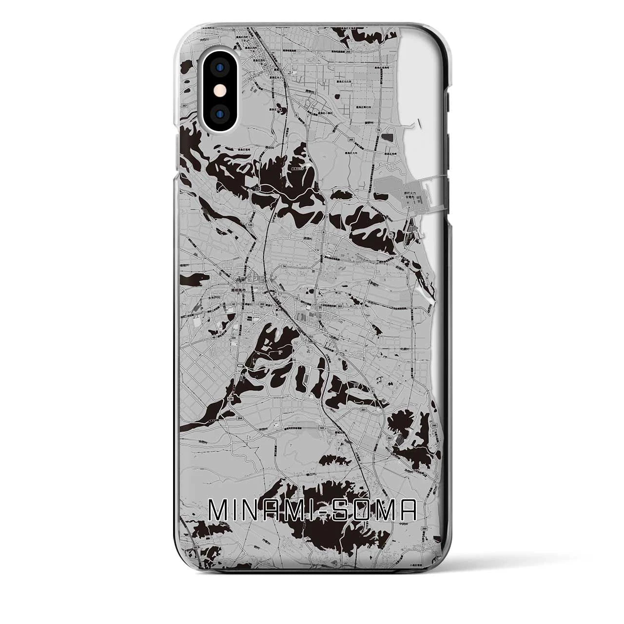 【南相馬(福島県)】地図柄iPhoneケース(クリアタイプ)