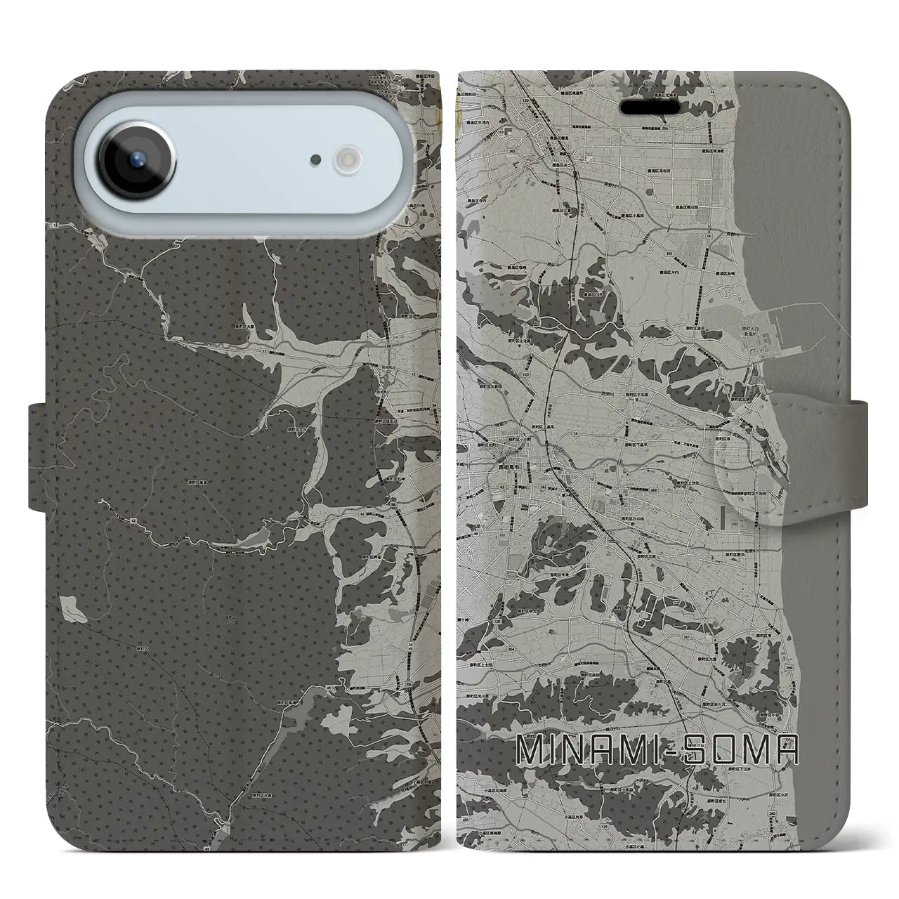 【南相馬(福島県)】地図柄iPhoneケース(手帳タイプ)