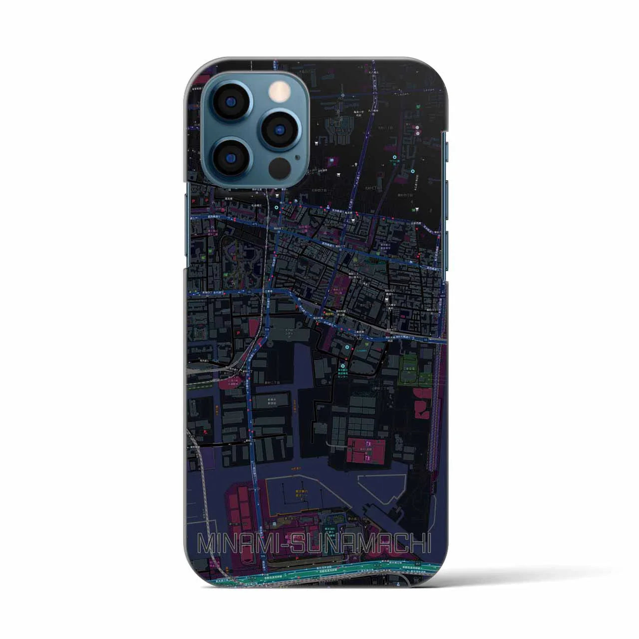 【南砂町(東京都)】地図柄iPhoneケース(バックカバータイプ)