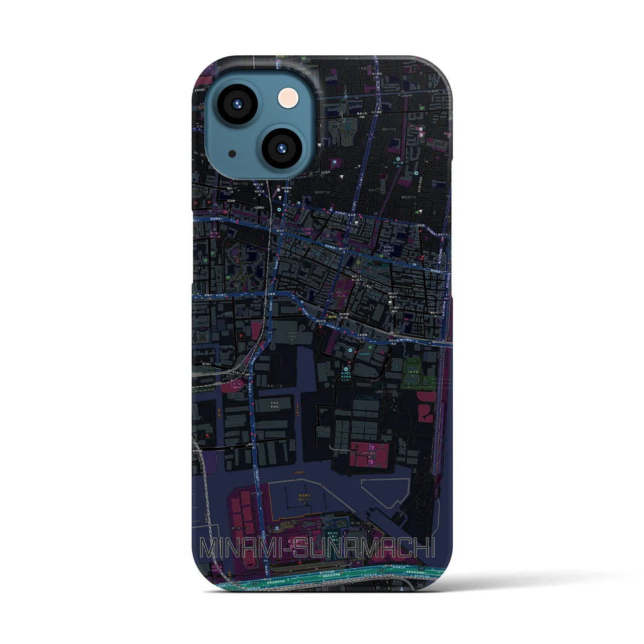 【南砂町(東京都)】地図柄iPhoneケース(バックカバータイプ)