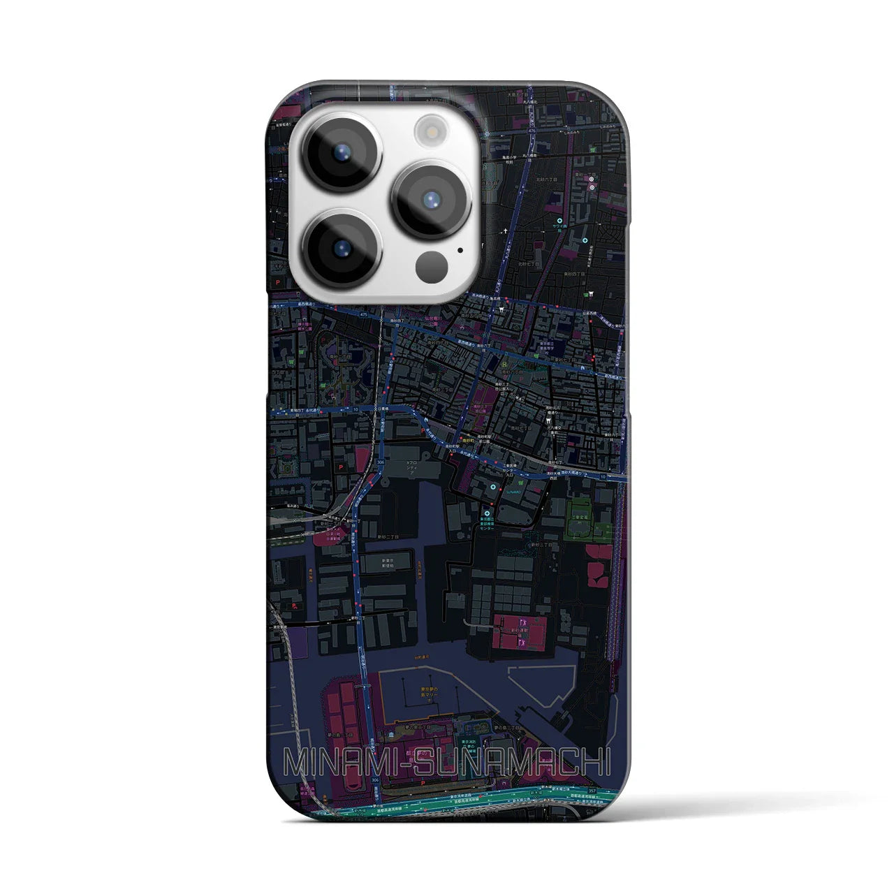 【南砂町(東京都)】地図柄iPhoneケース(バックカバータイプ)