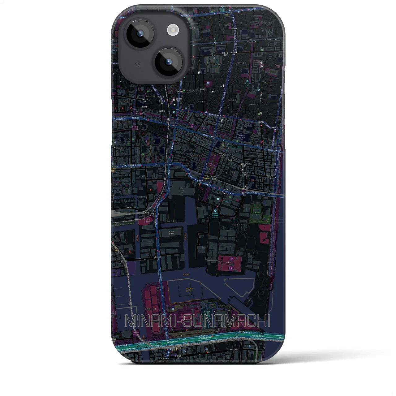 【南砂町(東京都)】地図柄iPhoneケース(バックカバータイプ)