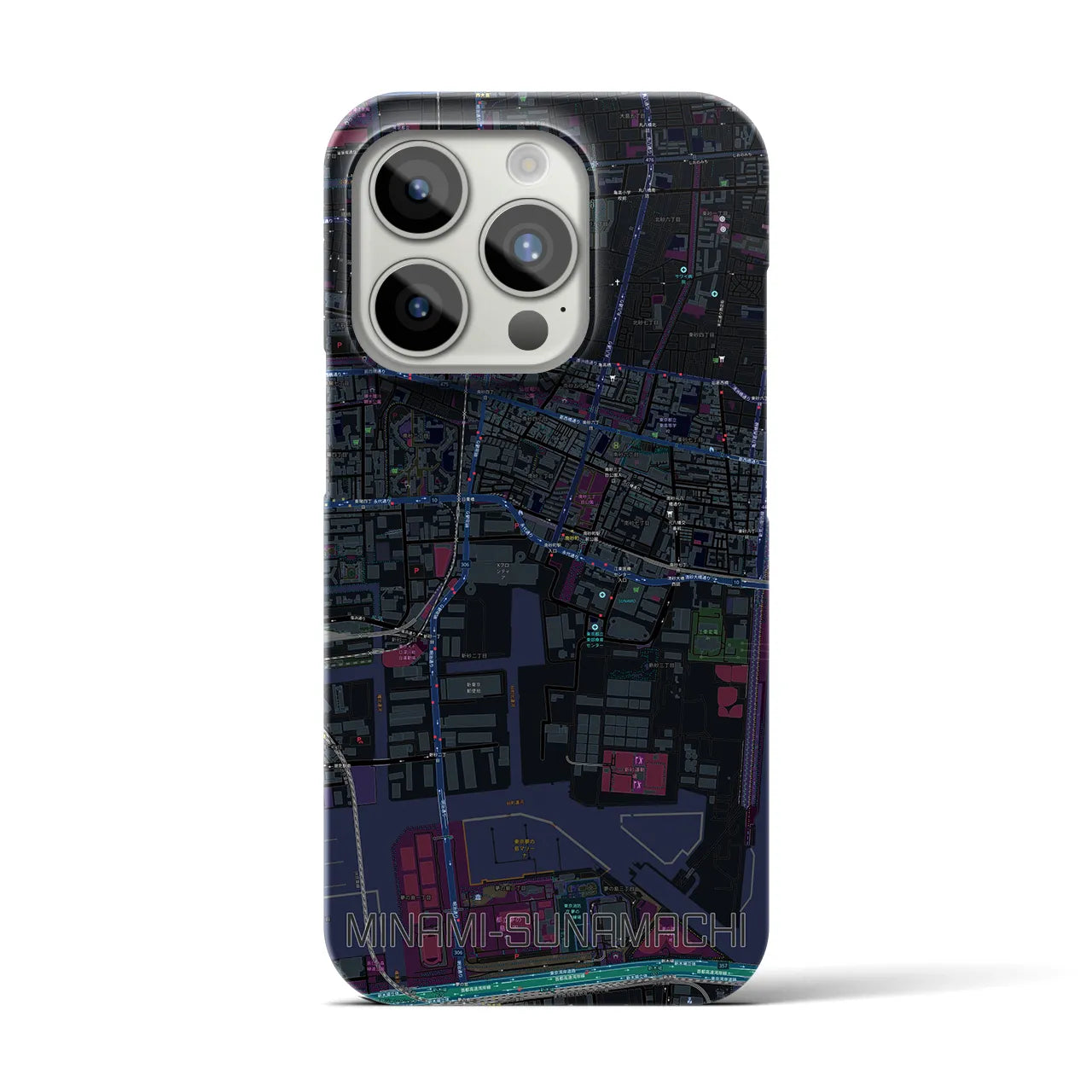 【南砂町(東京都)】地図柄iPhoneケース(バックカバータイプ)