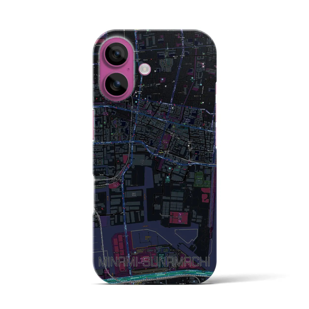 【南砂町(東京都)】地図柄iPhoneケース(バックカバータイプ)