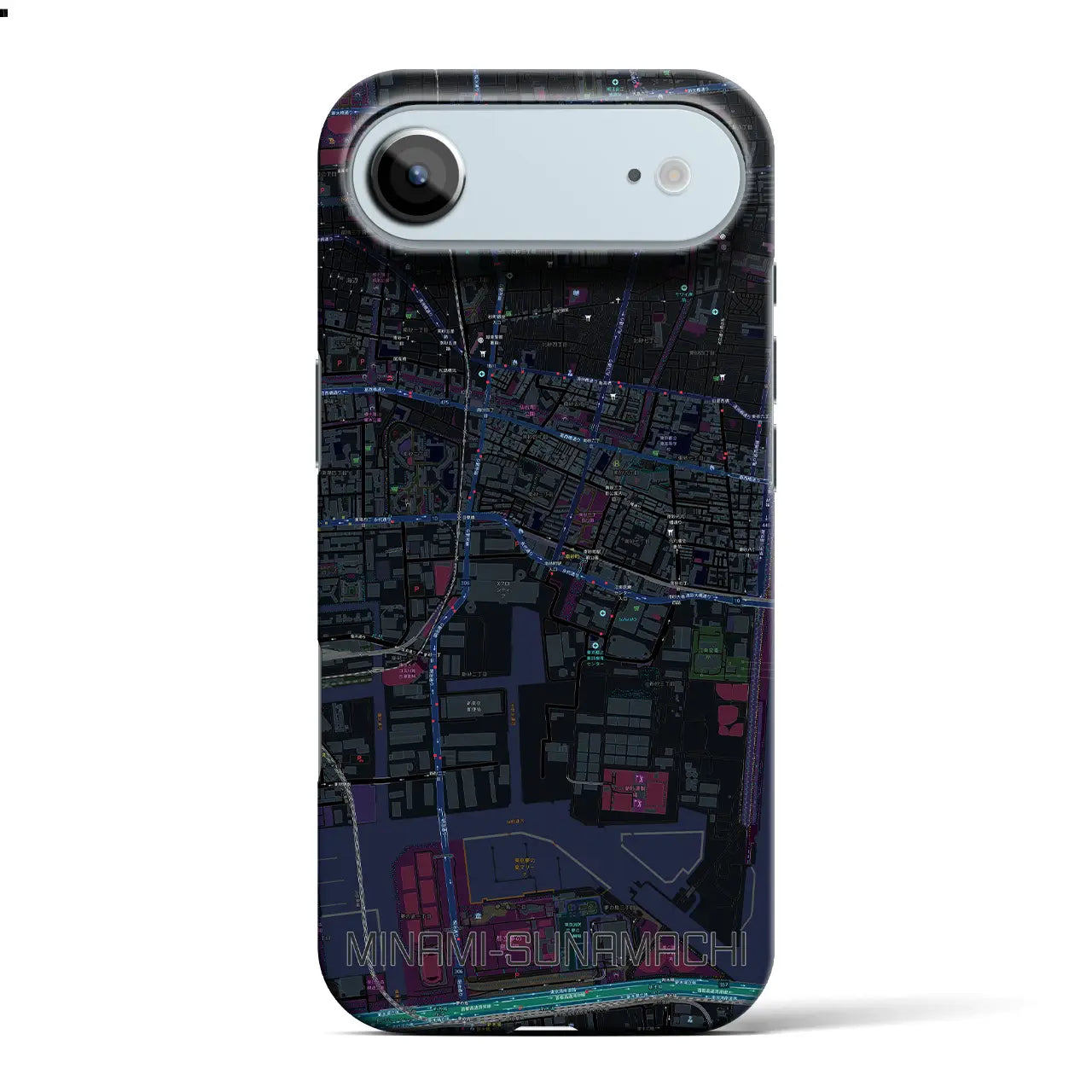 【南砂町(東京都)】地図柄iPhoneケース(バックカバータイプ)