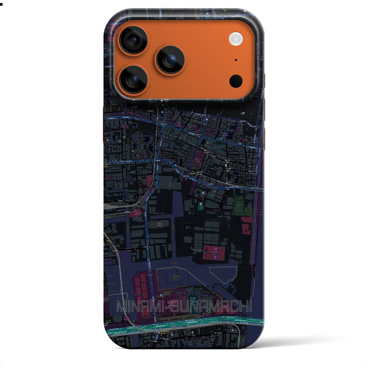 【南砂町(東京都)】地図柄iPhoneケース(バックカバータイプ)