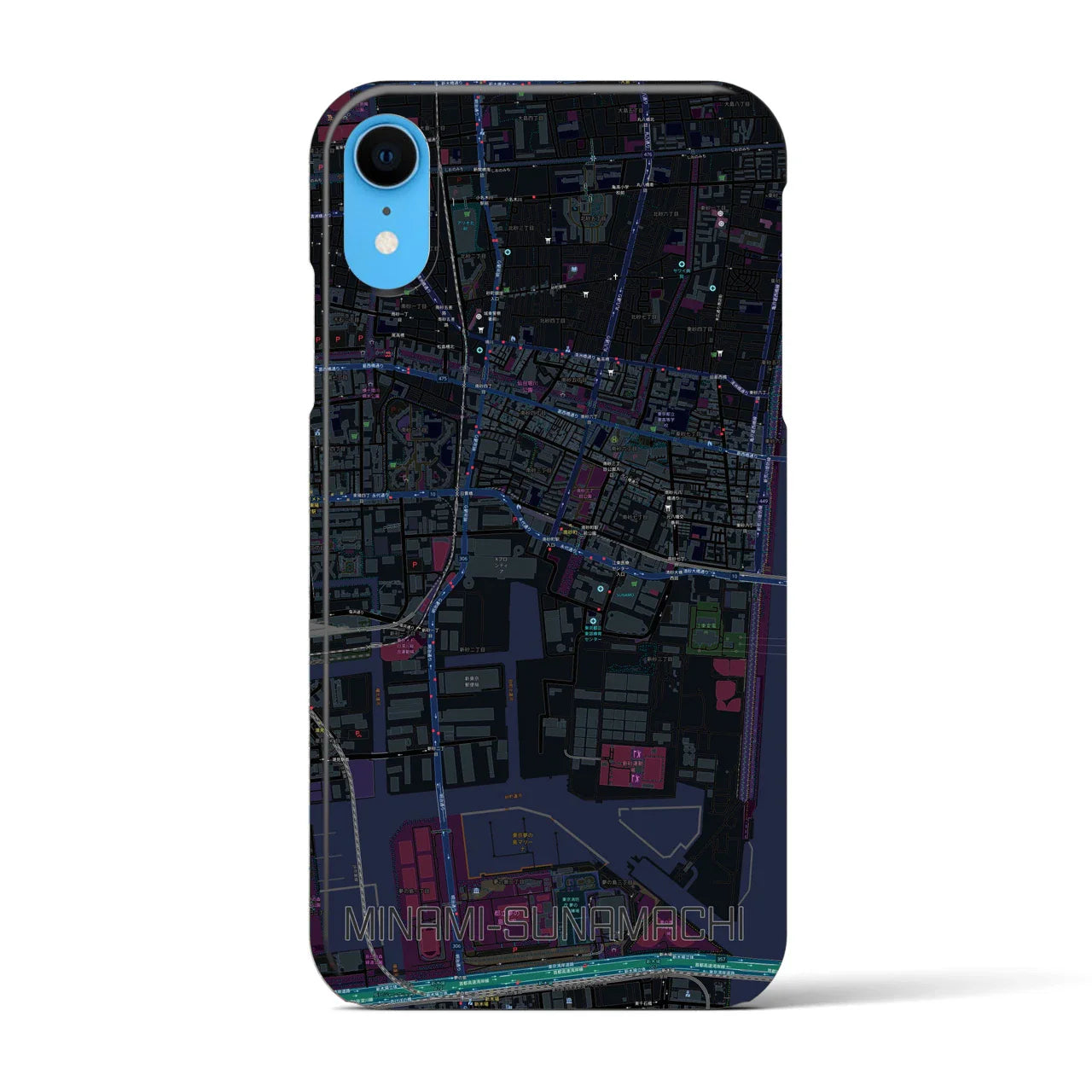【南砂町(東京都)】地図柄iPhoneケース(バックカバータイプ)