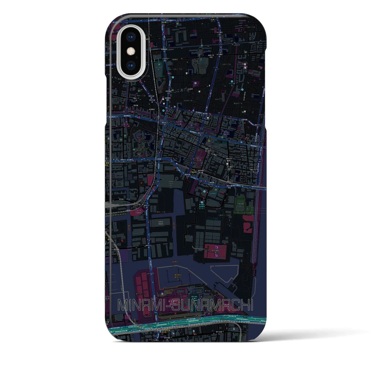 【南砂町(東京都)】地図柄iPhoneケース(バックカバータイプ)