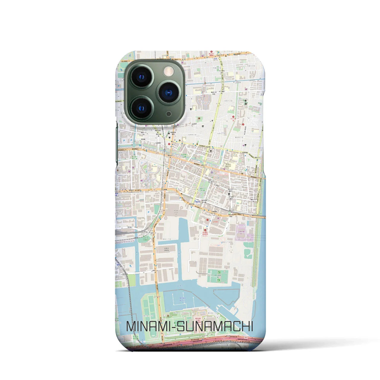 【南砂町(東京都)】地図柄iPhoneケース(バックカバータイプ)