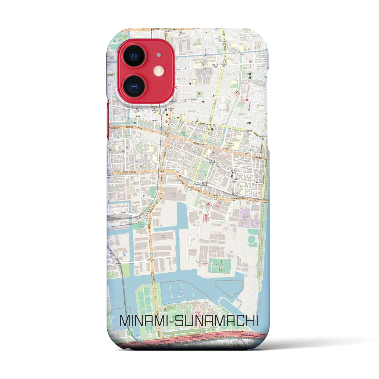 【南砂町(東京都)】地図柄iPhoneケース(バックカバータイプ)