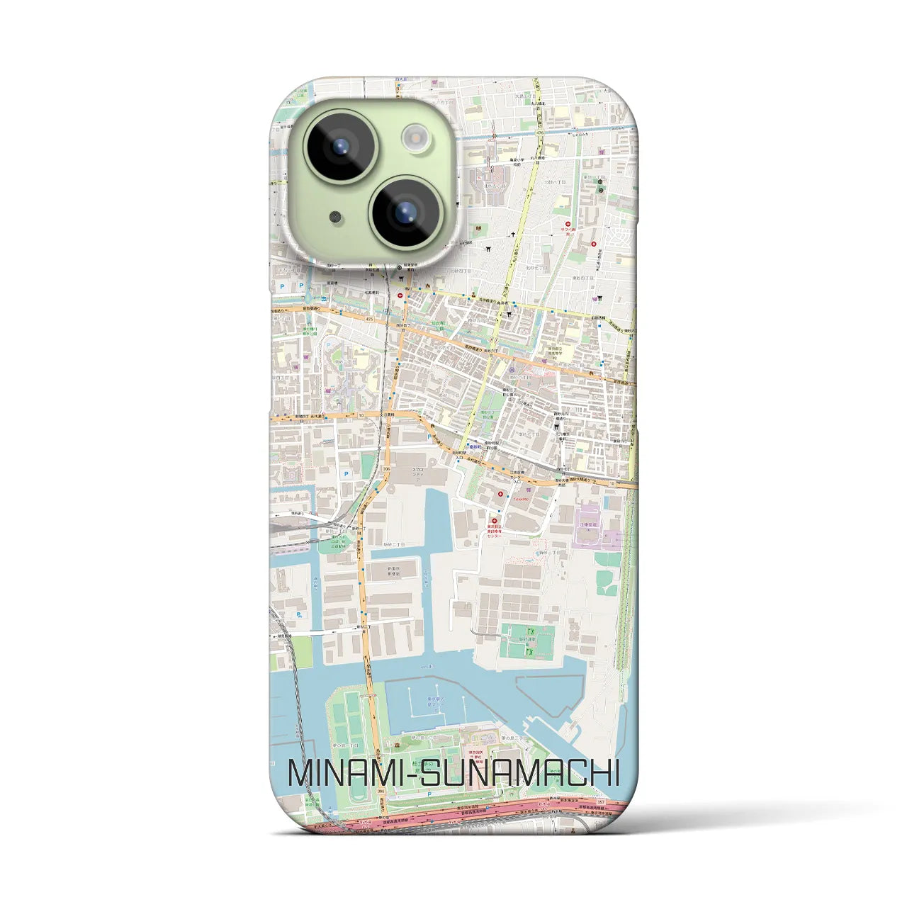 【南砂町(東京都)】地図柄iPhoneケース(バックカバータイプ)
