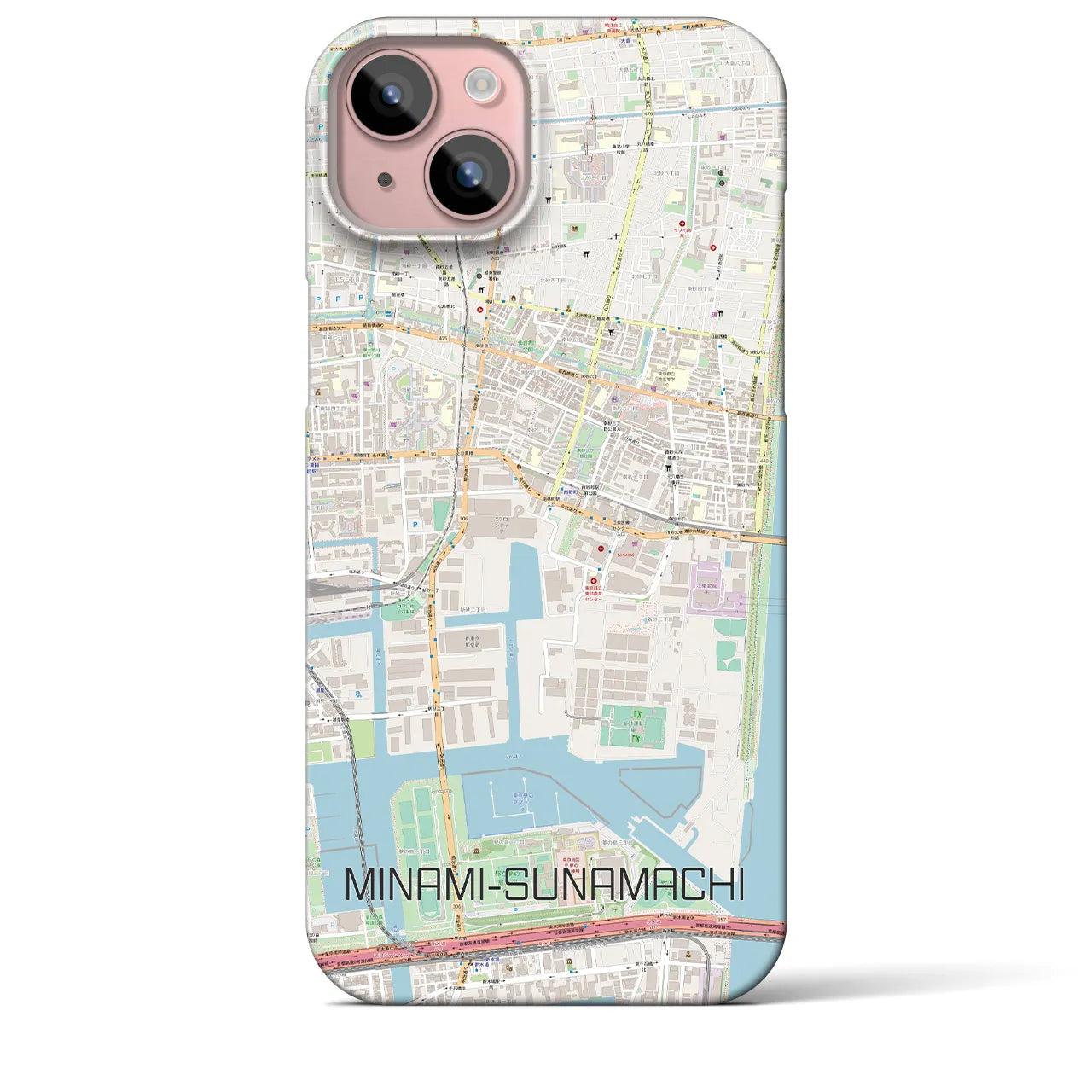 【南砂町(東京都)】地図柄iPhoneケース(バックカバータイプ)