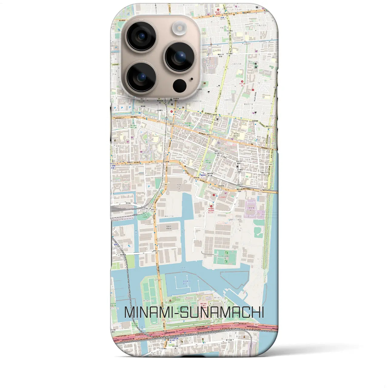 【南砂町(東京都)】地図柄iPhoneケース(バックカバータイプ)