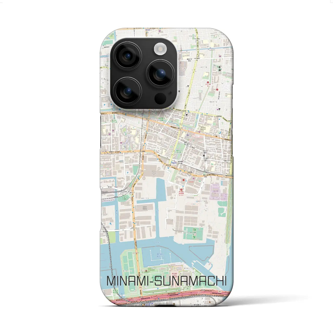 【南砂町(東京都)】地図柄iPhoneケース(バックカバータイプ)