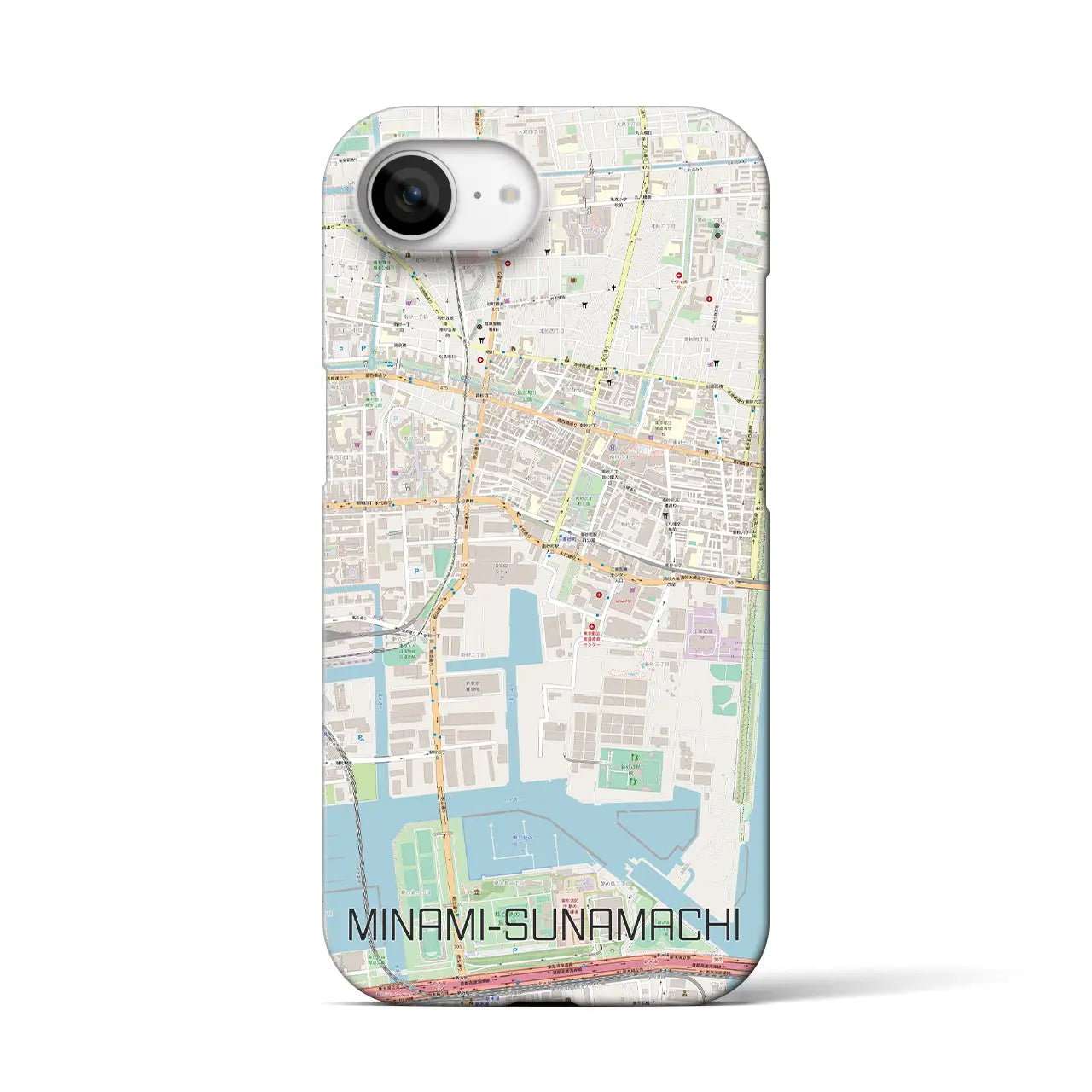 【南砂町(東京都)】地図柄iPhoneケース(バックカバータイプ)