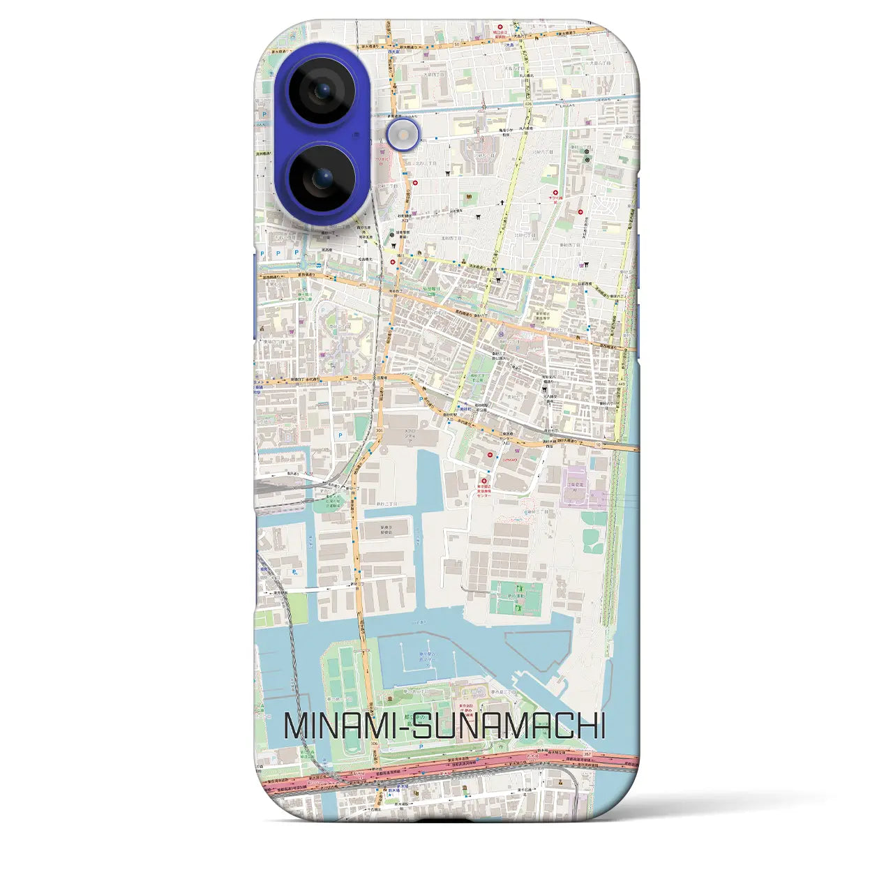 【南砂町(東京都)】地図柄iPhoneケース(バックカバータイプ)