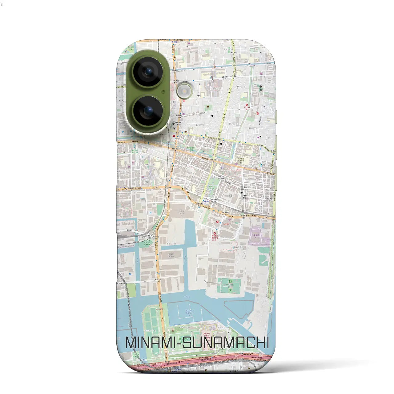 【南砂町(東京都)】地図柄iPhoneケース(バックカバータイプ)