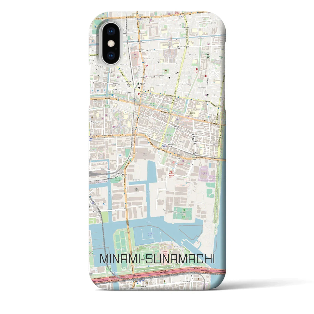 【南砂町(東京都)】地図柄iPhoneケース(バックカバータイプ)