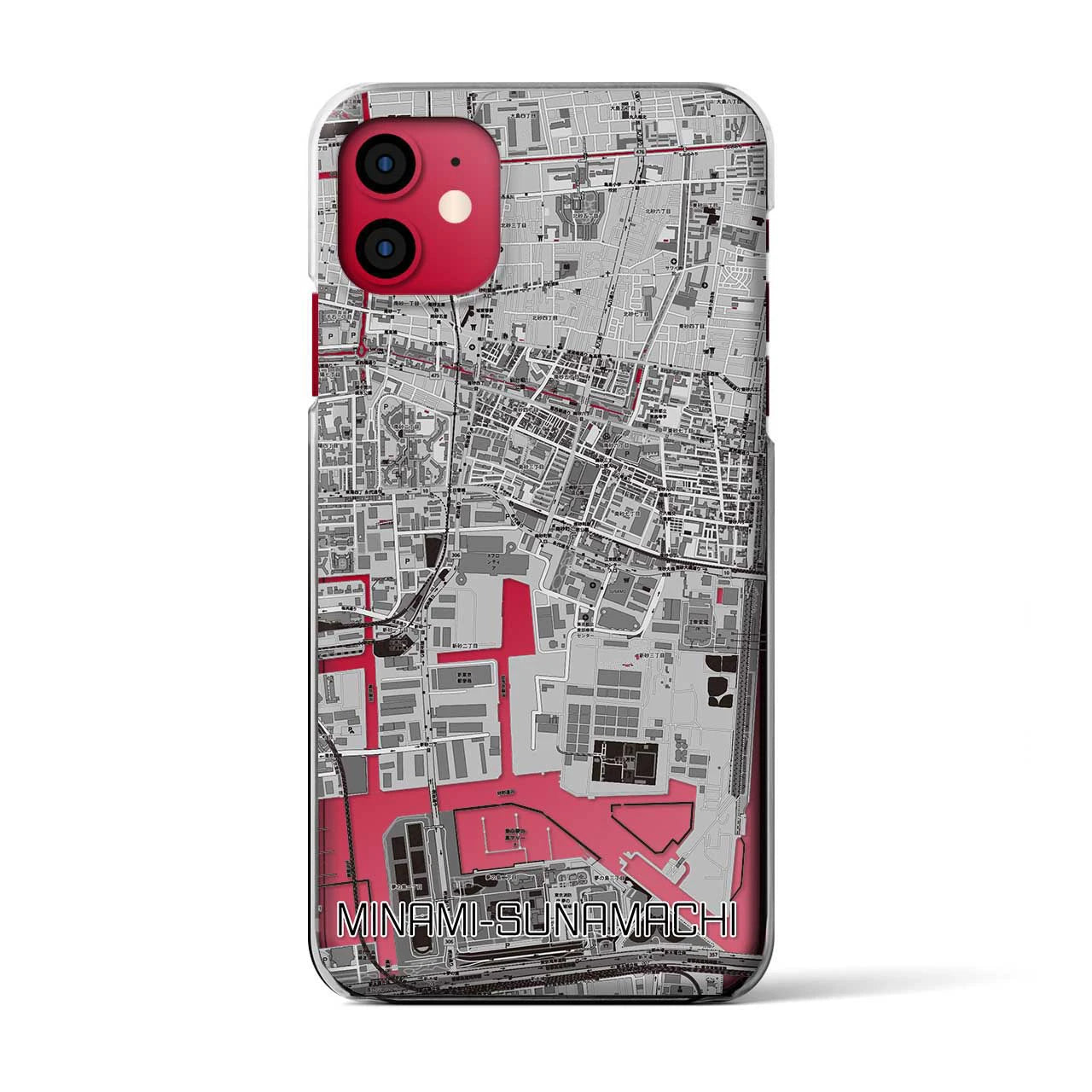 【南砂町(東京都)】地図柄iPhoneケース(クリアタイプ)