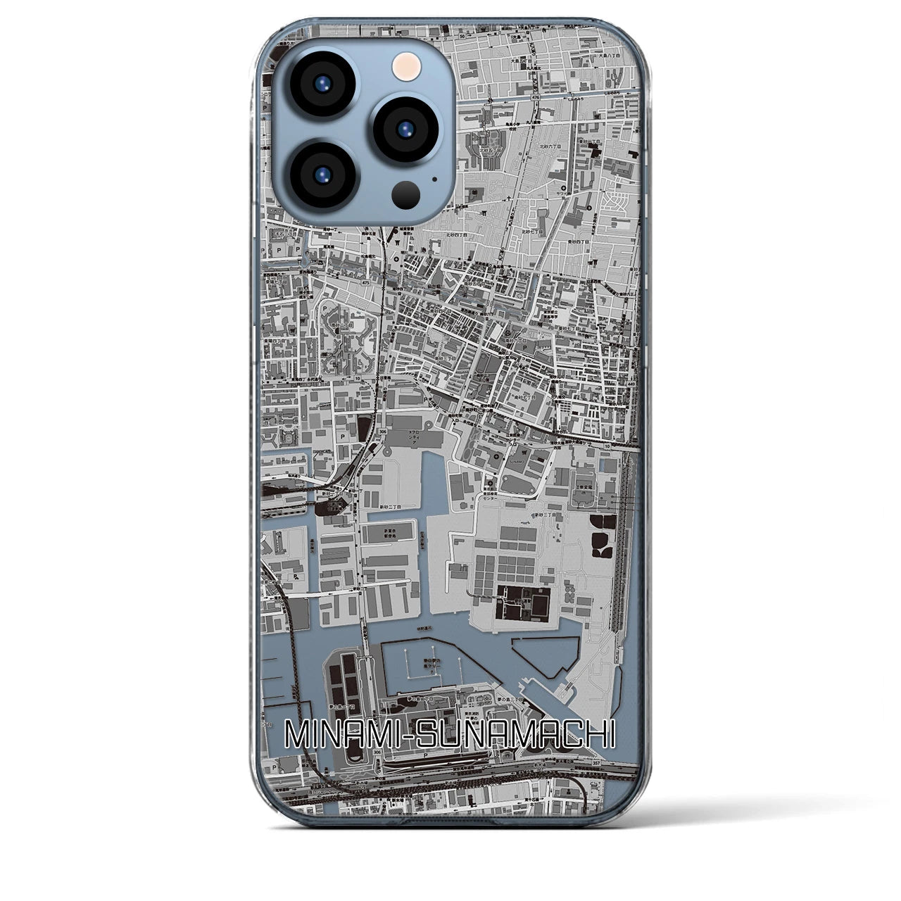 【南砂町(東京都)】地図柄iPhoneケース(クリアタイプ)