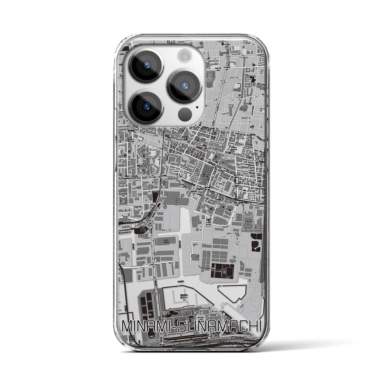 【南砂町(東京都)】地図柄iPhoneケース(クリアタイプ)