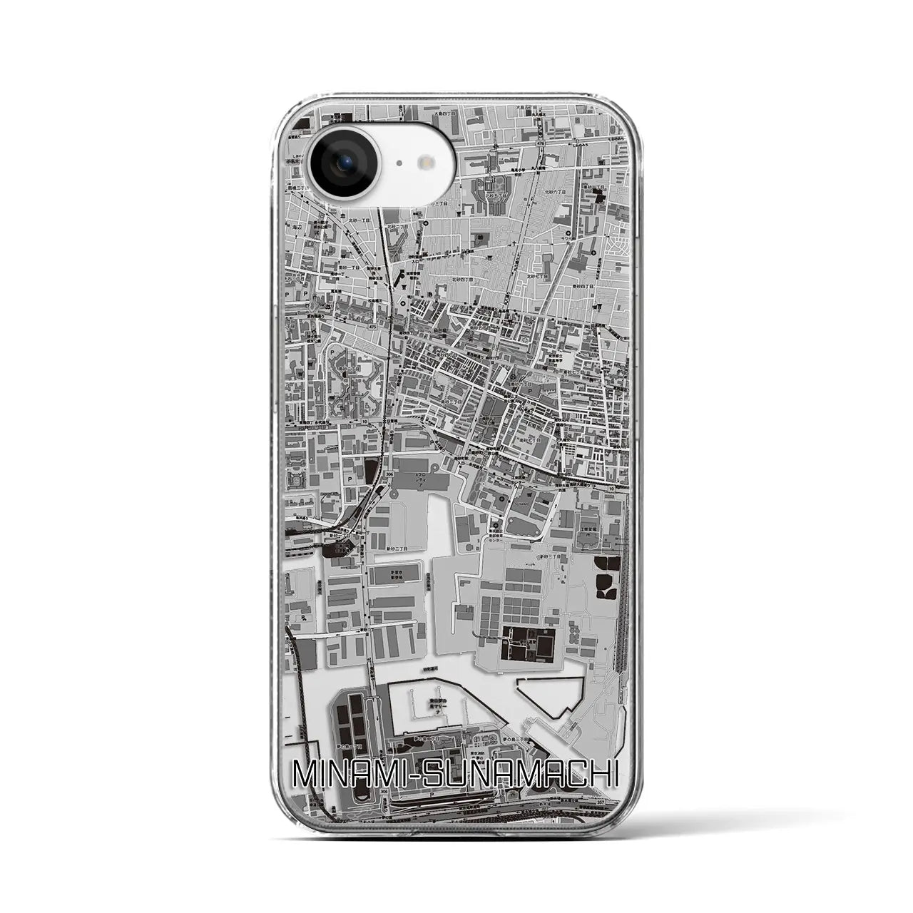 【南砂町(東京都)】地図柄iPhoneケース(クリアタイプ)