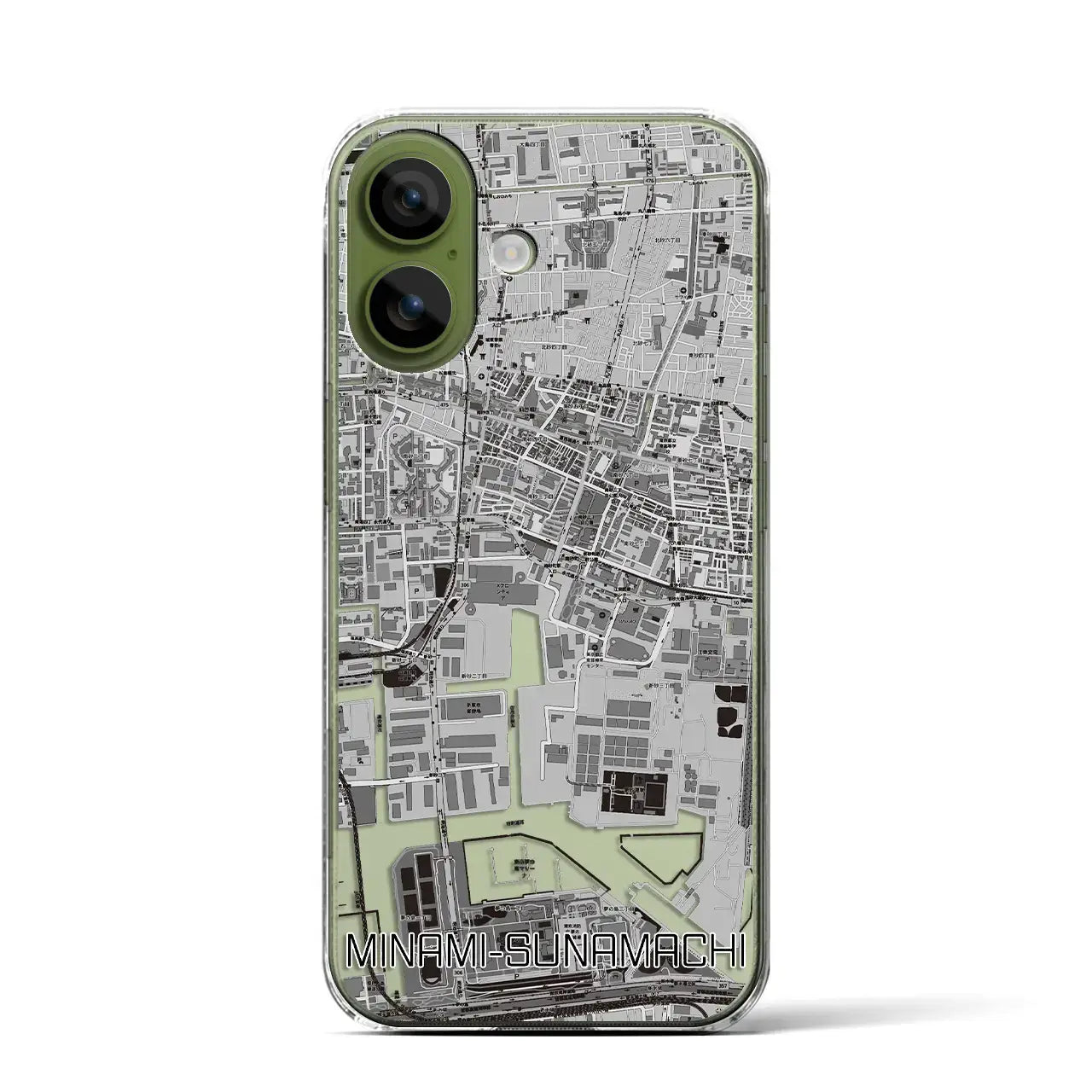 【南砂町(東京都)】地図柄iPhoneケース(クリアタイプ)