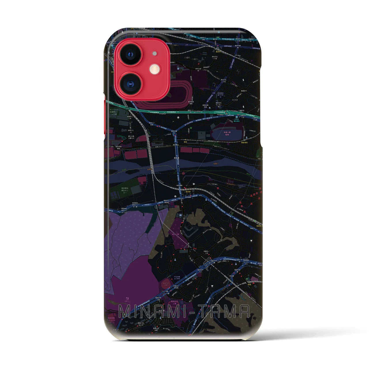 【南多摩(東京都)】地図柄iPhoneケース(バックカバータイプ)