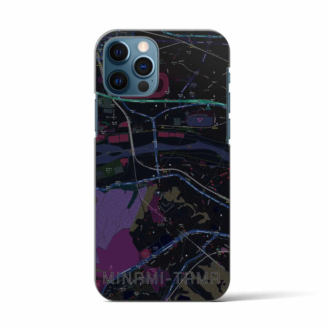 【南多摩(東京都)】地図柄iPhoneケース(バックカバータイプ)