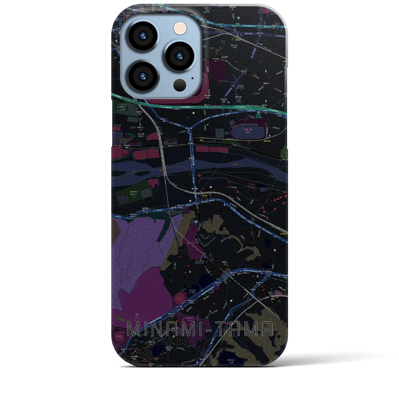 【南多摩(東京都)】地図柄iPhoneケース(バックカバータイプ)