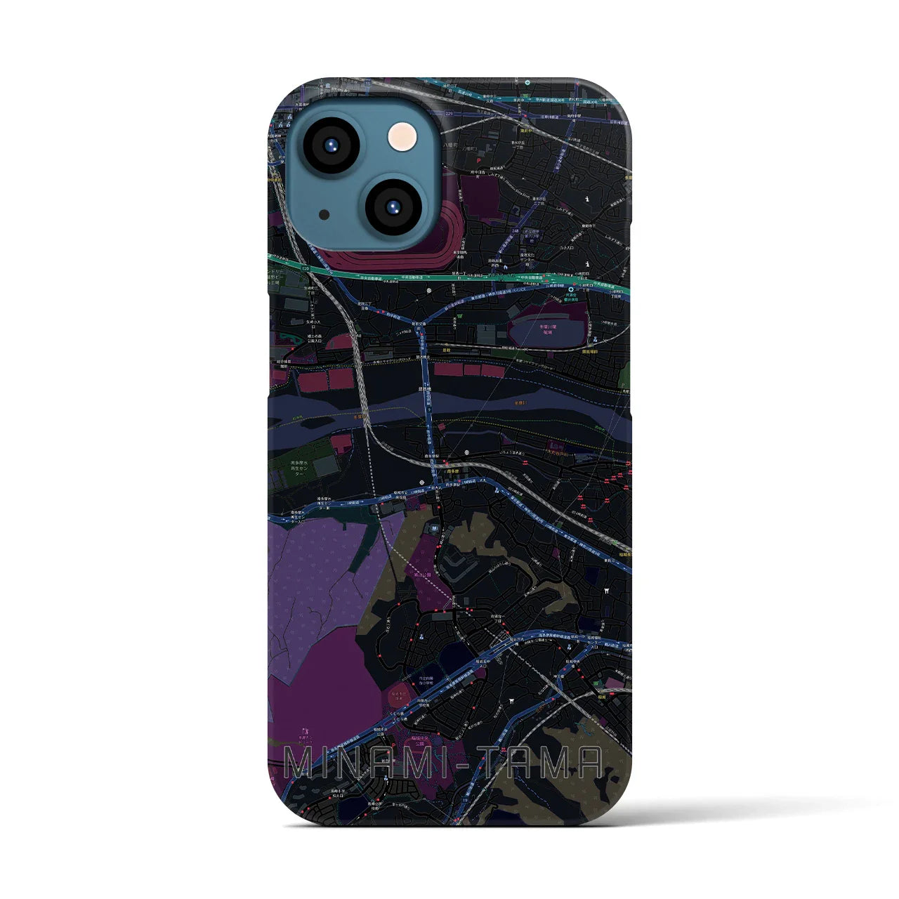 【南多摩(東京都)】地図柄iPhoneケース(バックカバータイプ)