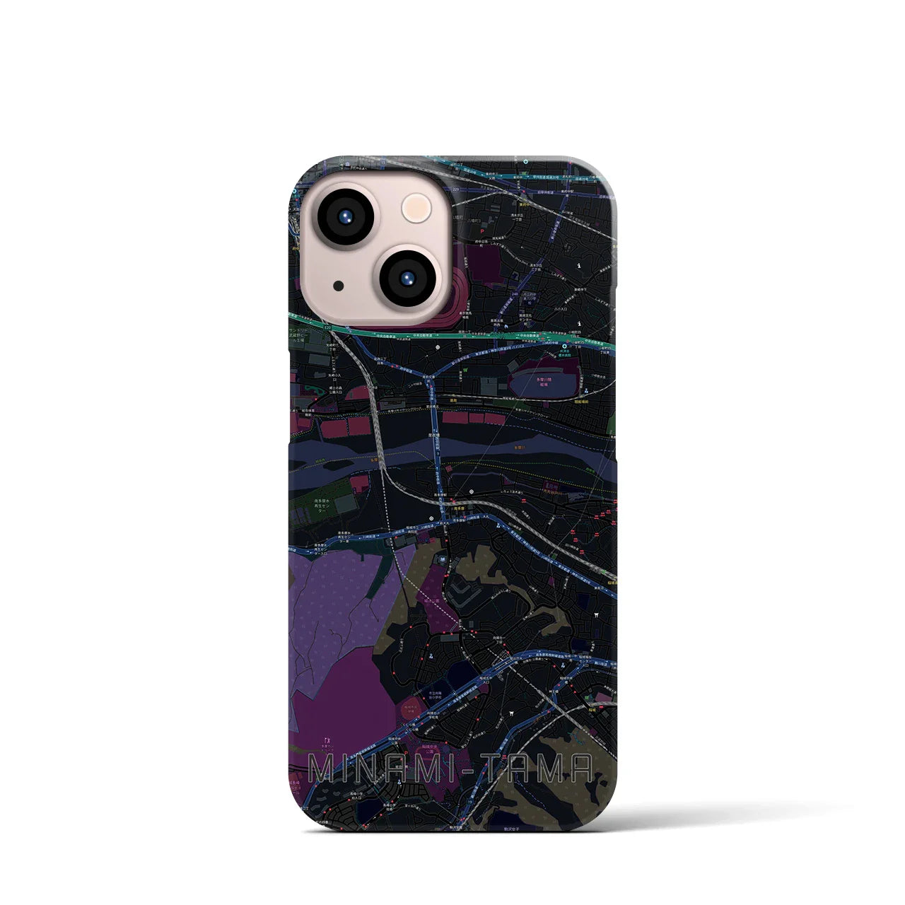 【南多摩(東京都)】地図柄iPhoneケース(バックカバータイプ)