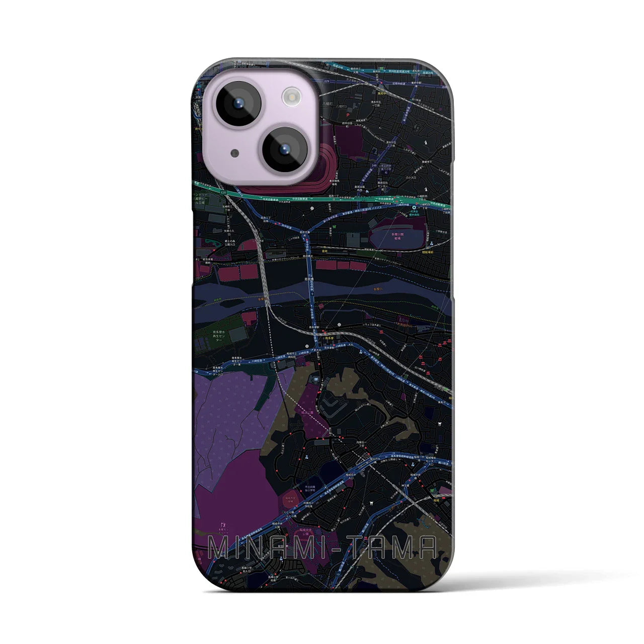 【南多摩(東京都)】地図柄iPhoneケース(バックカバータイプ)