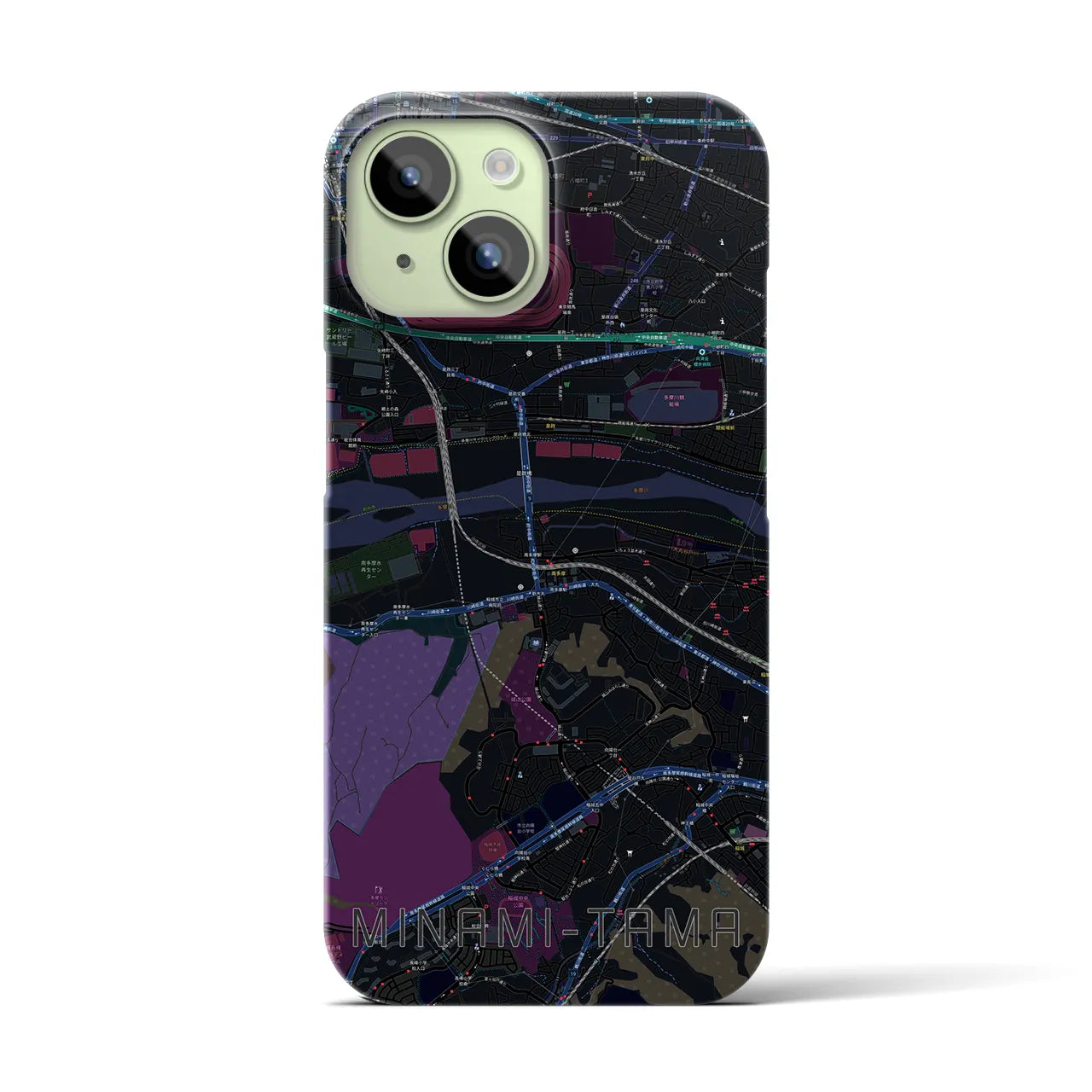 【南多摩(東京都)】地図柄iPhoneケース(バックカバータイプ)