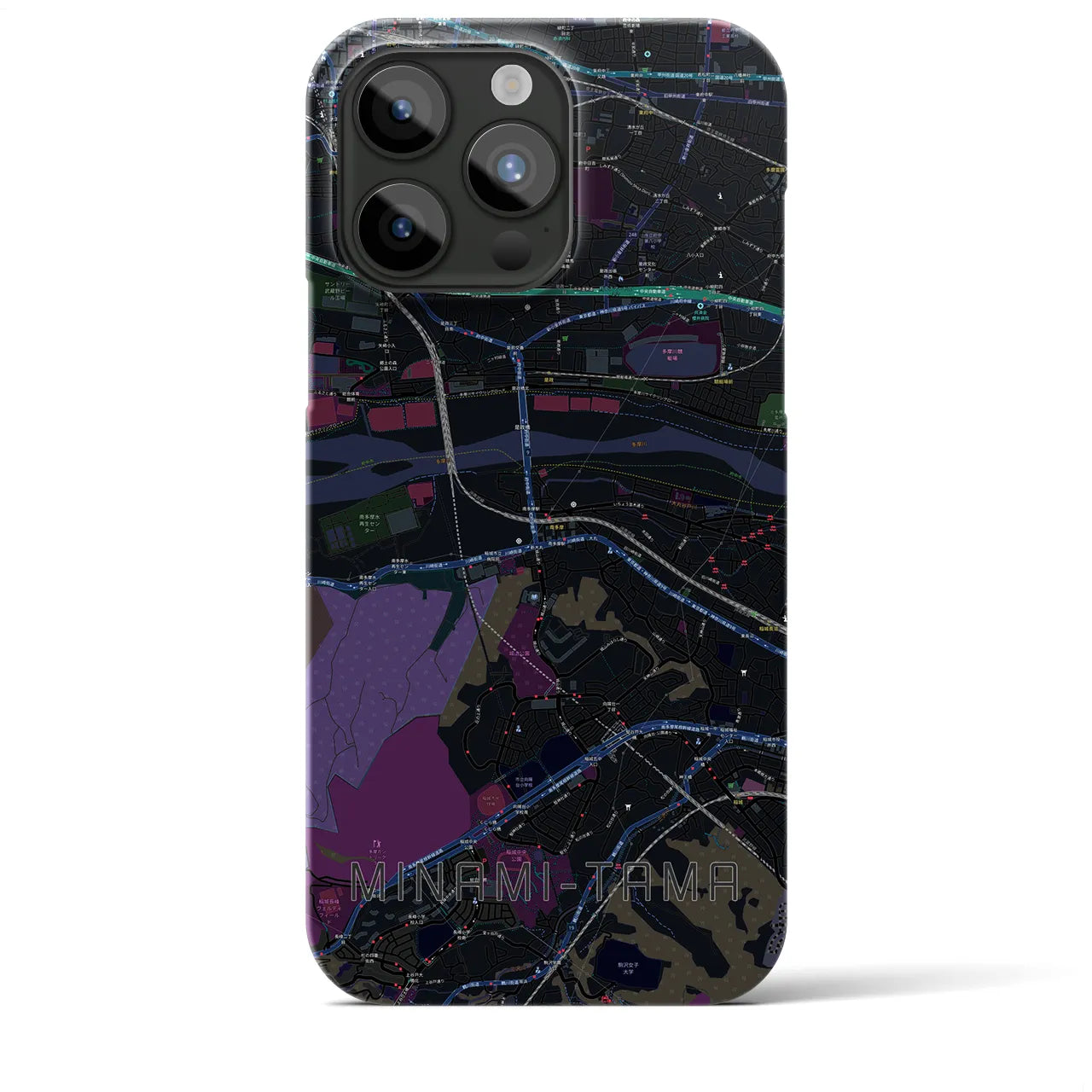 【南多摩(東京都)】地図柄iPhoneケース(バックカバータイプ)