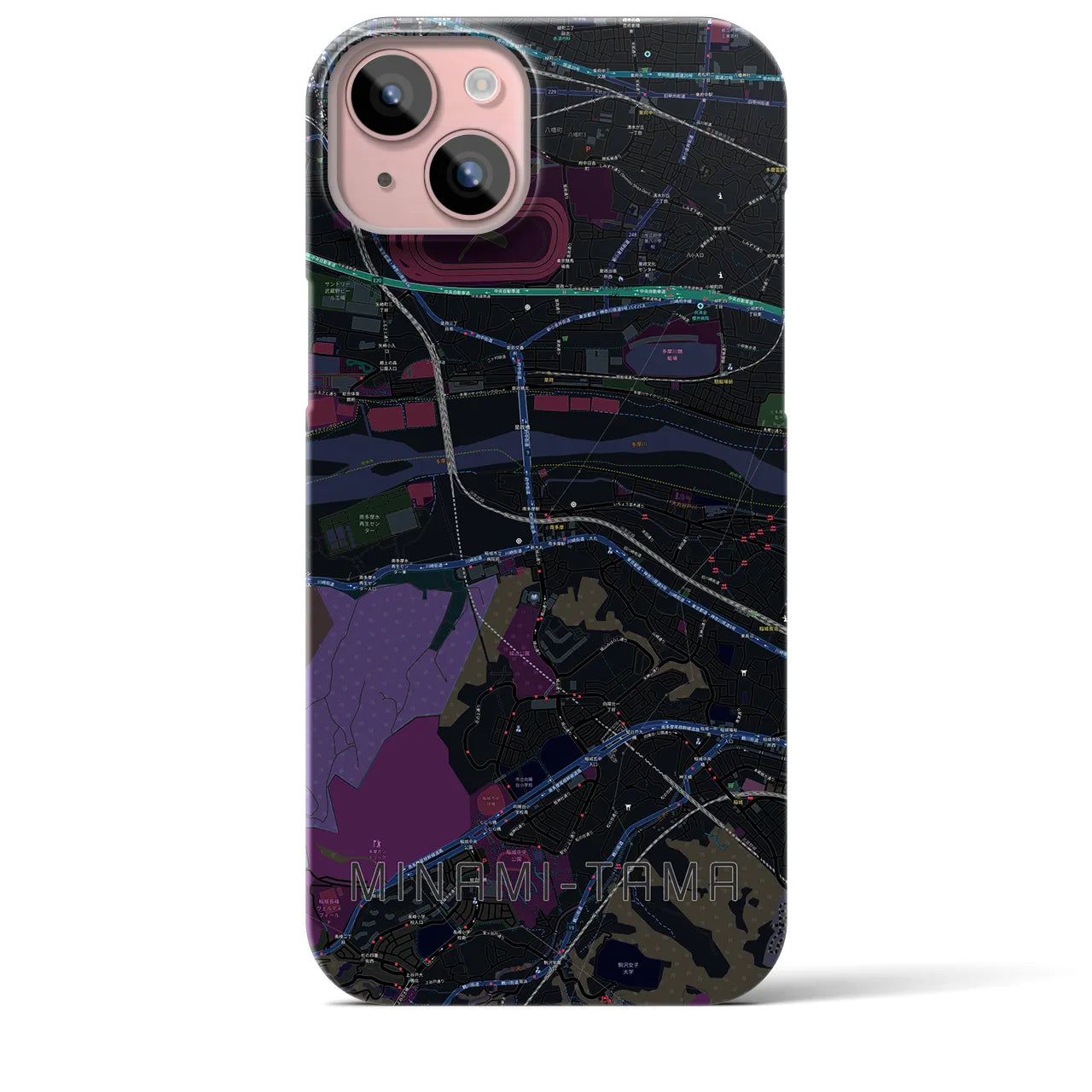 【南多摩(東京都)】地図柄iPhoneケース(バックカバータイプ)