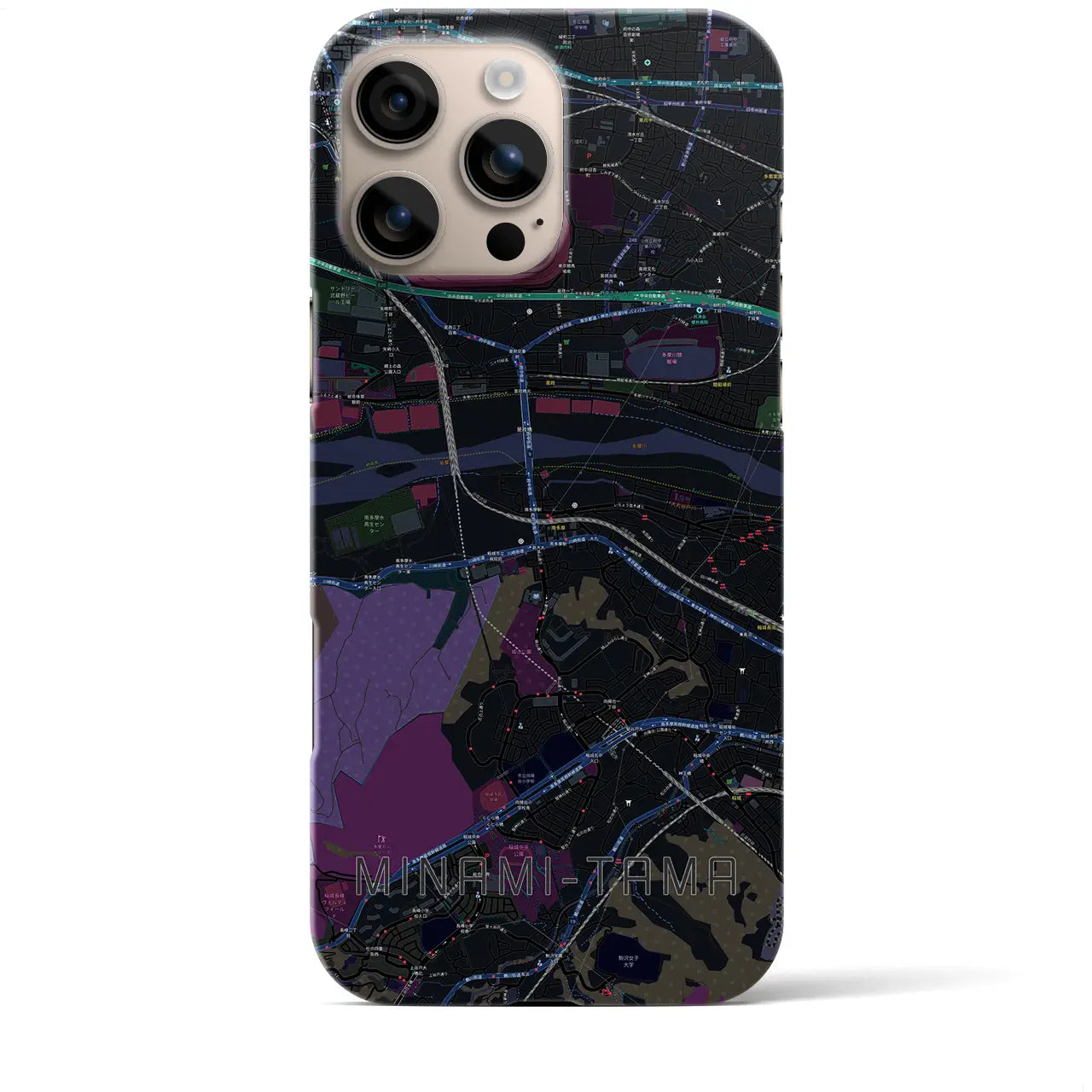 【南多摩(東京都)】地図柄iPhoneケース(バックカバータイプ)