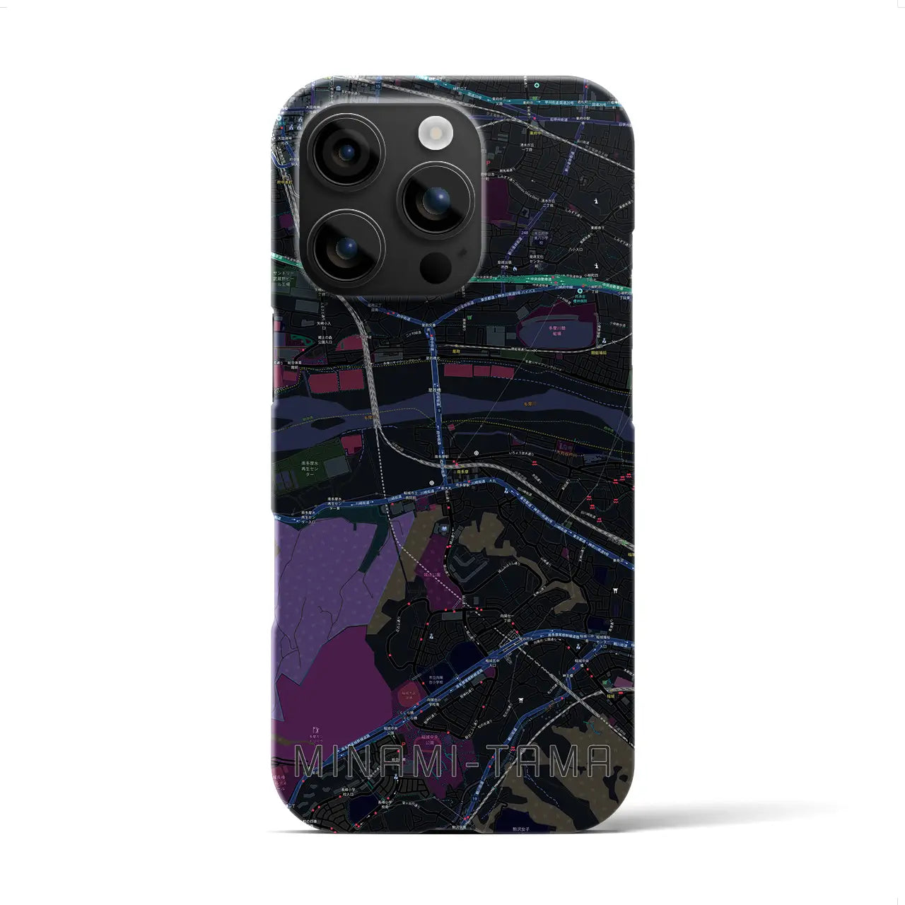 【南多摩(東京都)】地図柄iPhoneケース(バックカバータイプ)