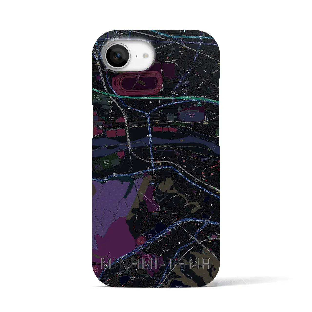 【南多摩(東京都)】地図柄iPhoneケース(バックカバータイプ)