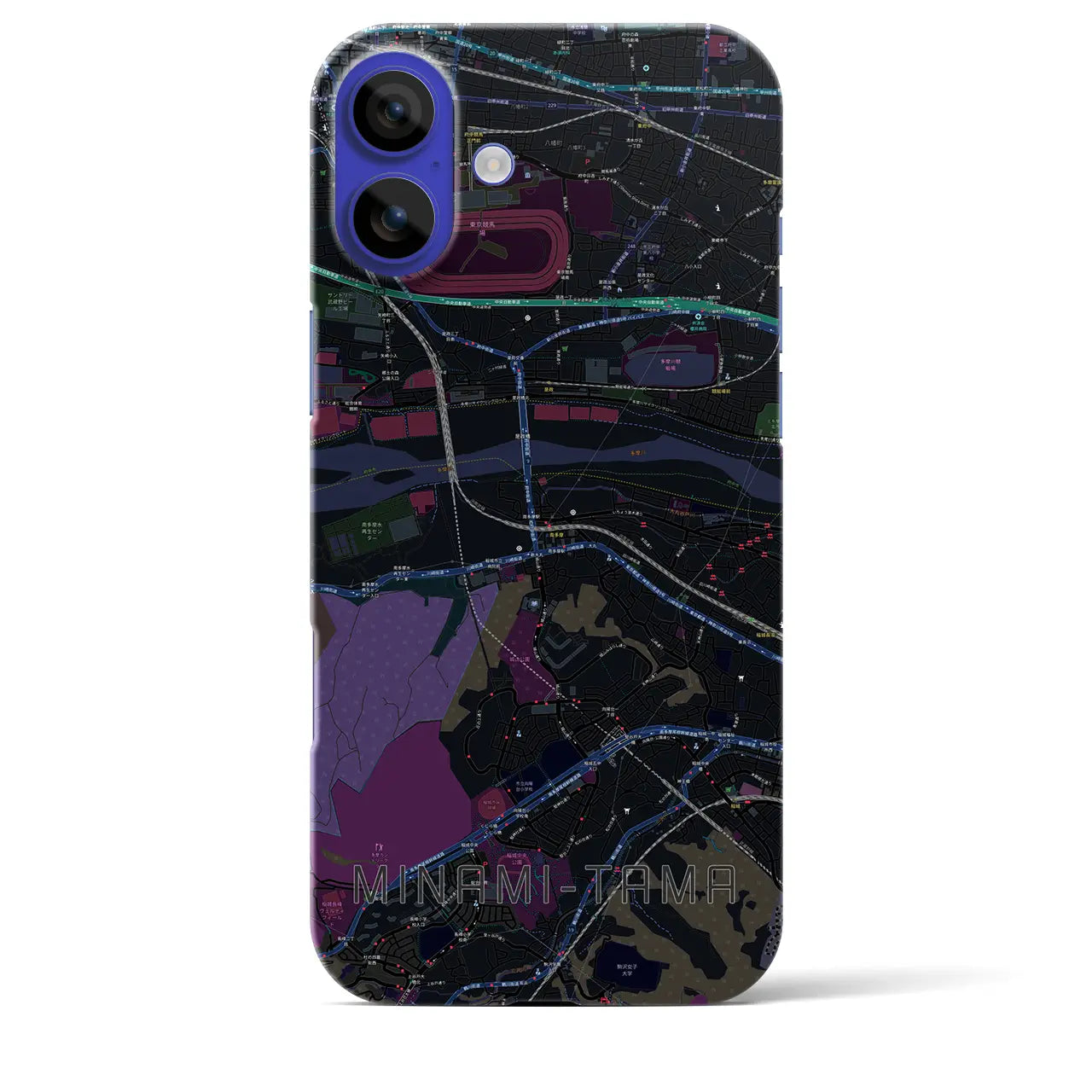 【南多摩(東京都)】地図柄iPhoneケース(バックカバータイプ)