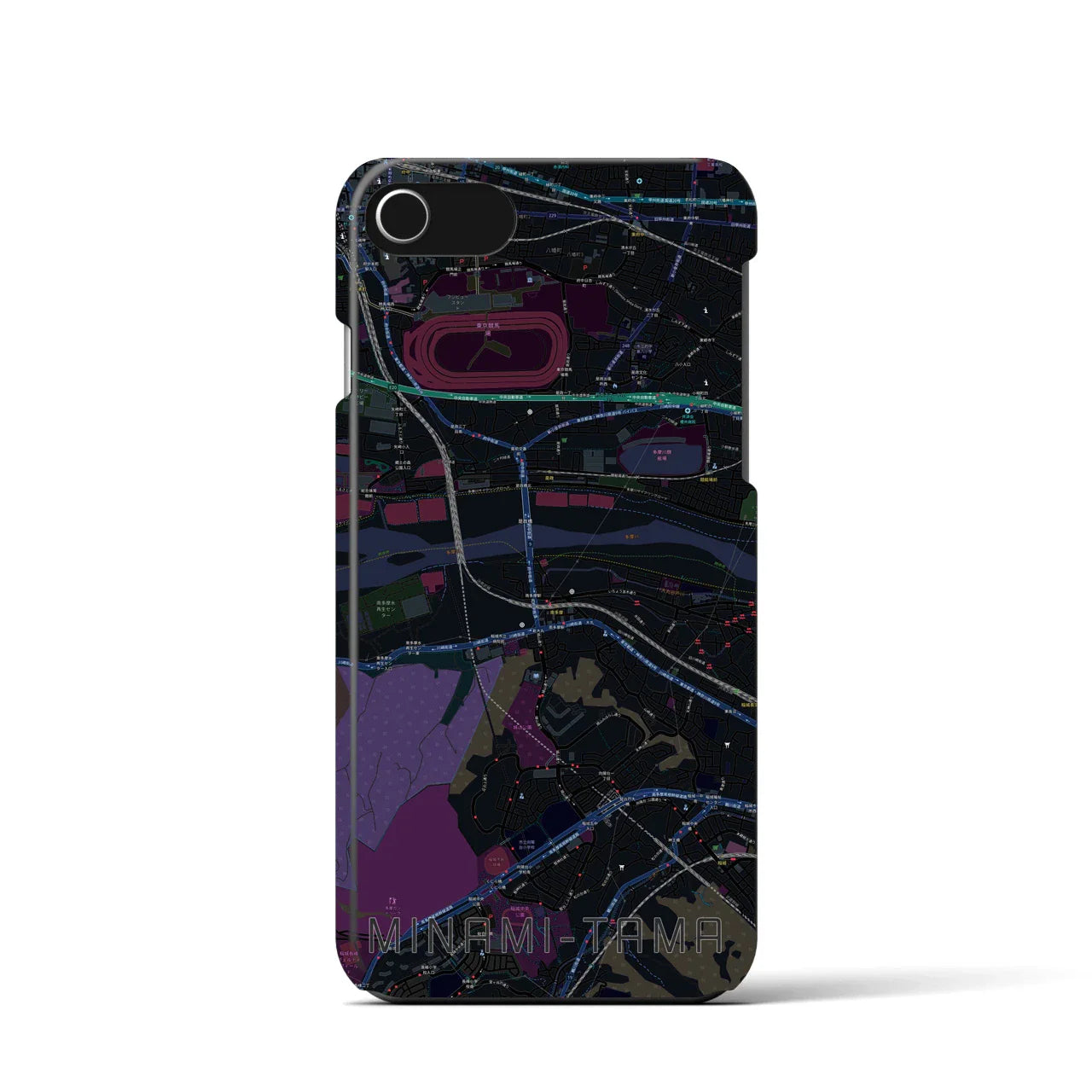 【南多摩(東京都)】地図柄iPhoneケース(バックカバータイプ)