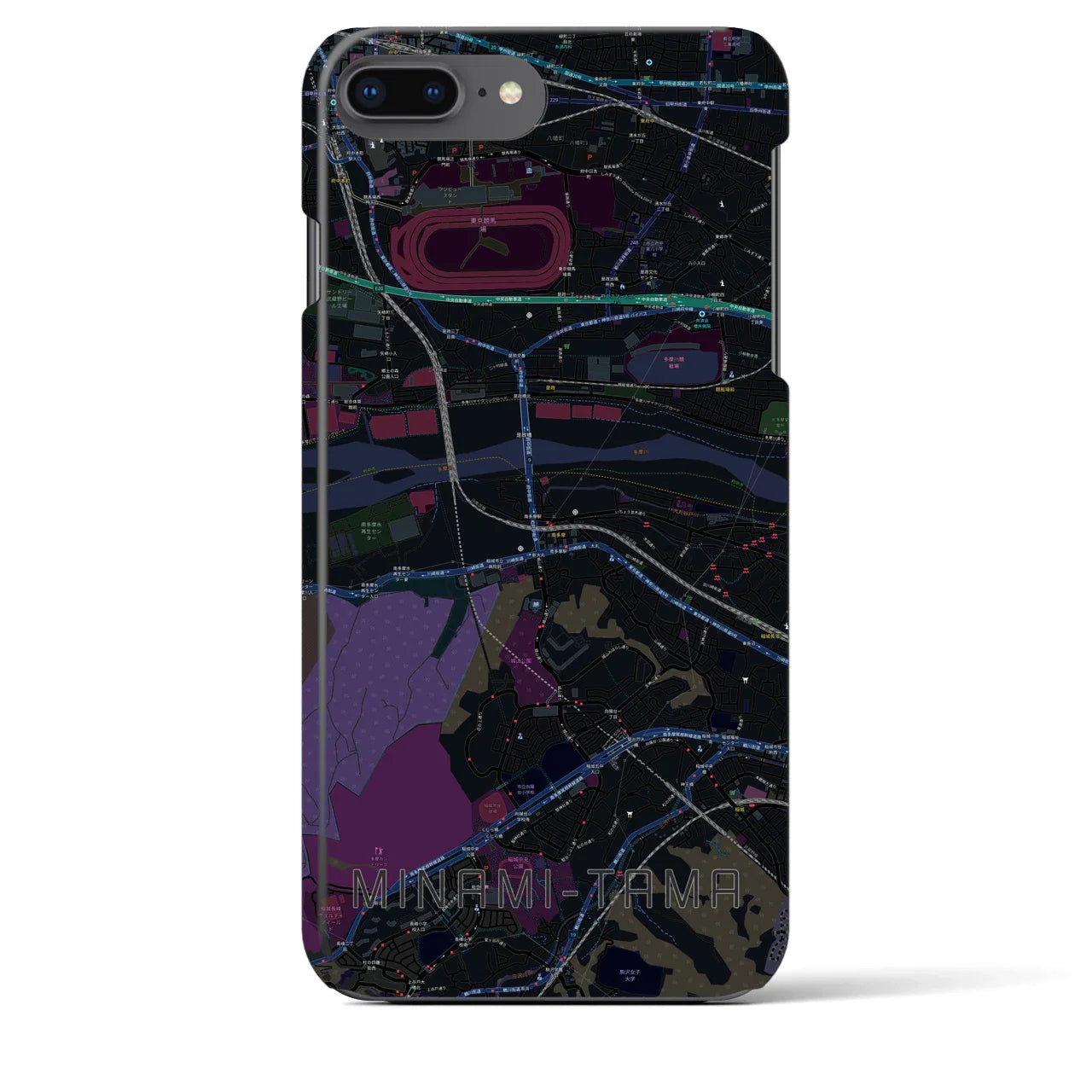 【南多摩(東京都)】地図柄iPhoneケース(バックカバータイプ)