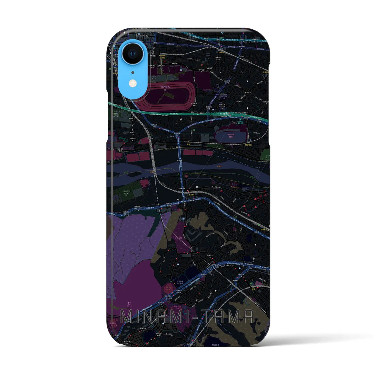 【南多摩(東京都)】地図柄iPhoneケース(バックカバータイプ)