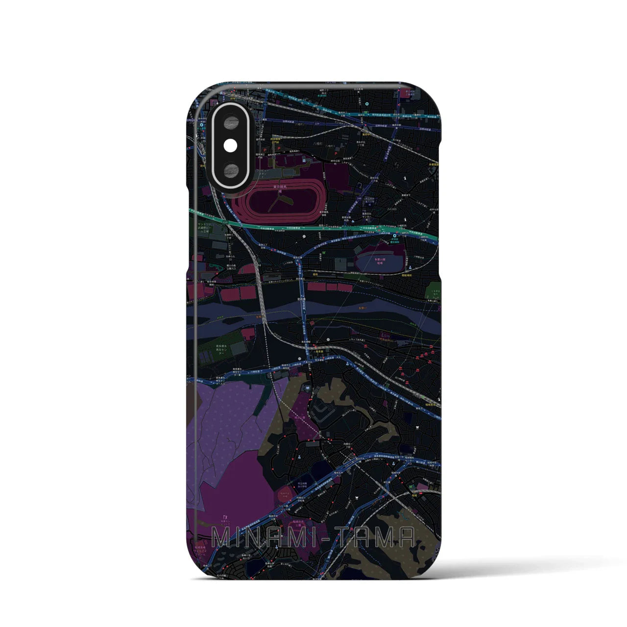 【南多摩(東京都)】地図柄iPhoneケース(バックカバータイプ)